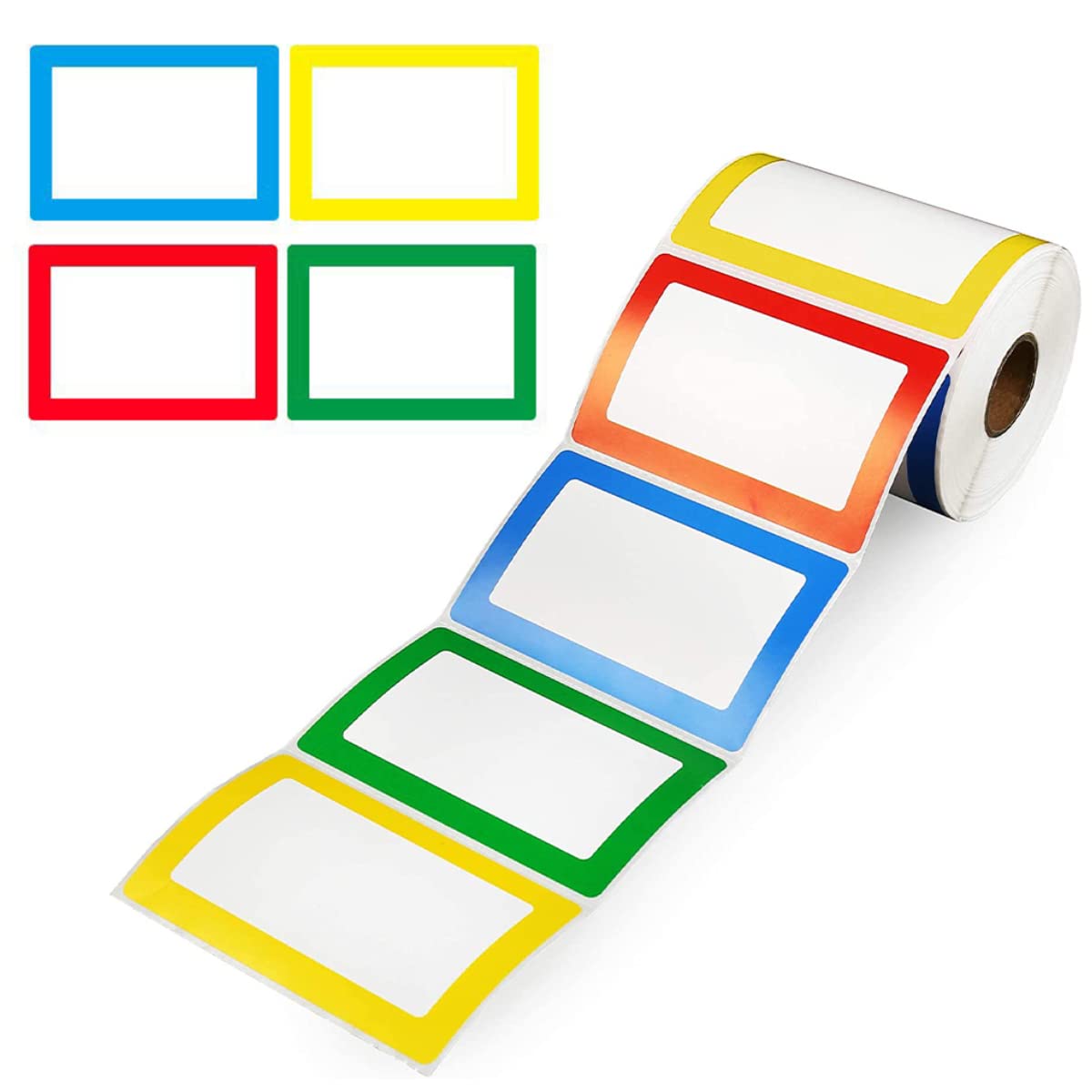 Climberty 300 Sheet Colored Label Stickers, 4 Colors Name Tag Sticker, 3.5 Climberty 300 Sheet Colored Label Stickers, 4 Colors Name Tag Sticker, 3.5